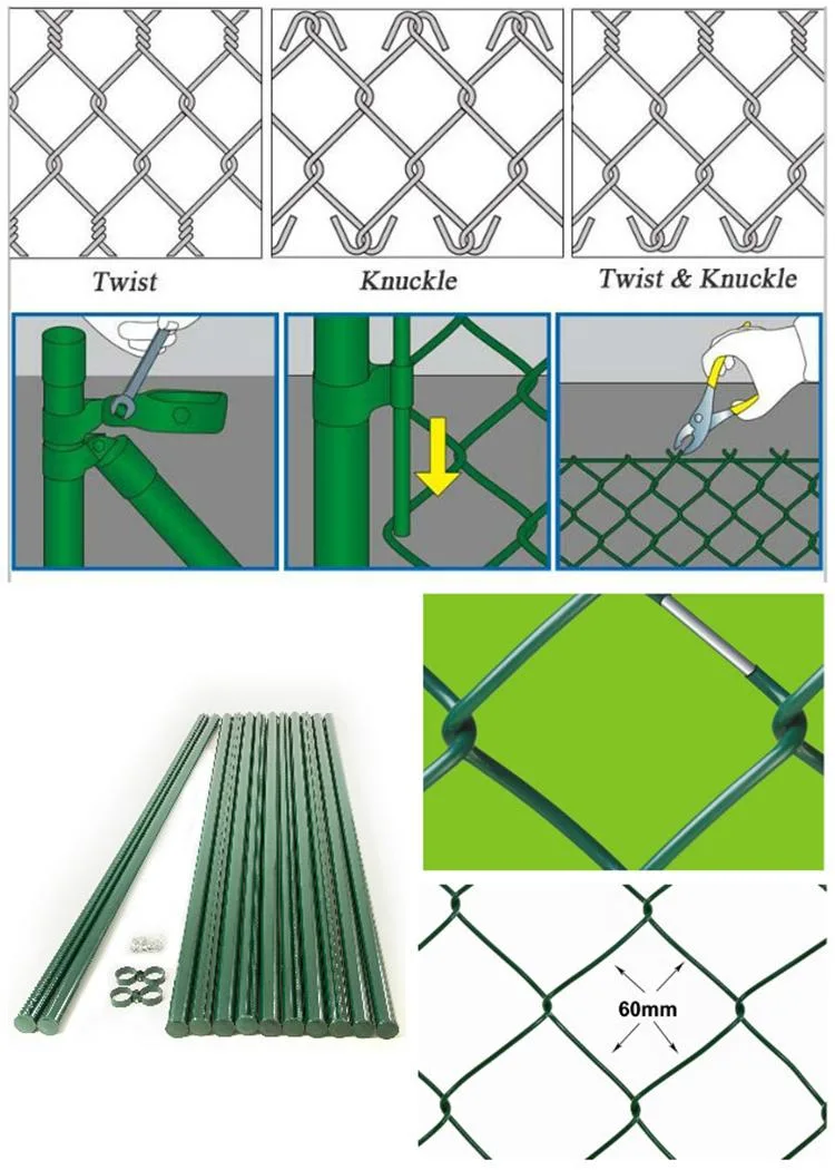 Materiale del ferro e recinto Garden Metal Fence di Diamond Hole Shape Chain Link