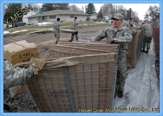 Lega di alluminio in lega di zinco saldata con cestini in gabbia saldati Hesco rivestita per bastione militare