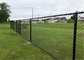 Tessuto rivestito del recinto del collegamento a catena del PVC del nero commerciale per il recinto di sport della scuola
