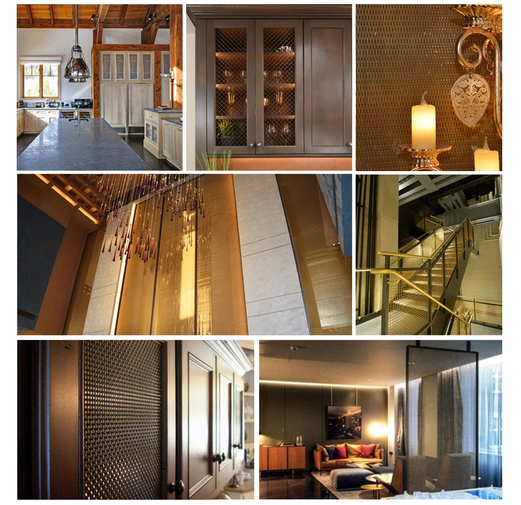 Rete metallica piatta in acciaio inossidabile crimpato decorativo per mobili e armadi 2