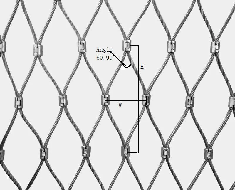 Protezione di gabbia zoologica Acciaio inossidabile Fence Screen Mesh Espandi Web Wire Rope Cable Net 3
