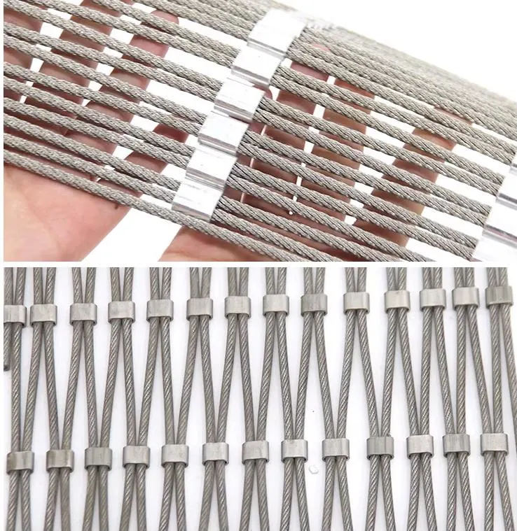 Protezione di gabbia zoologica Acciaio inossidabile Fence Screen Mesh Espandi Web Wire Rope Cable Net 2