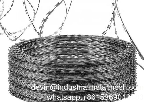 Galvanizzato Razor Barbed Wire Concertina Wire con recinzione per la protezione
