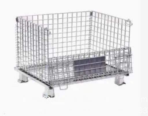 Contenitore in rete metallica pieghevole e impilabile in acciaio zincato per magazzino esterno 1200*1000