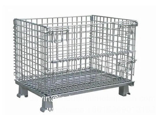 Contenitore di stoccaggio Cesti in filo metallico Gabbia per stoccaggio pieghevole Contenitore a rete metallica Cassetta per pallet Gabbia metallica pieghevole per stoccaggio