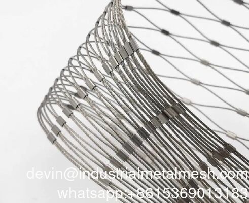 Flexible Stainless Steel Rope Mesh 316 304 High Tensile Woven Wire Cable Net for Zoo Animal Enclosure Safety Fence
