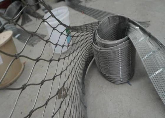 scala di Mesh Net With Ferrules For del cavo metallico di acciaio inossidabile 7x19