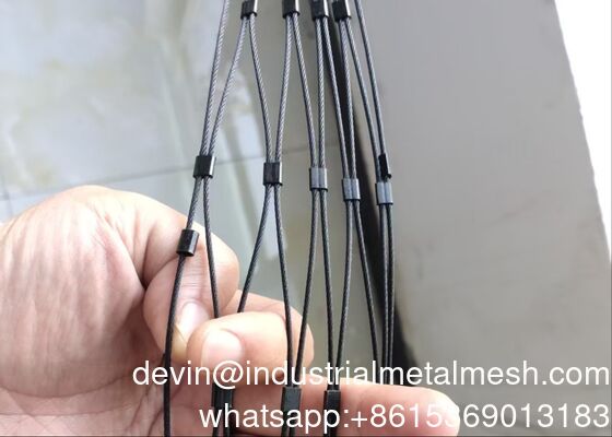 Tipo di ferrule personalizzato Inox 316 Rete in fune metallica in acciaio inossidabile flessibile Webnet X Tend Mesh