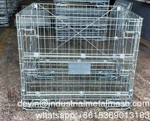 Carrello porta pallet pieghevole in rete metallica personalizzato per consegne espresse