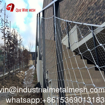 304 316 High Strength Stainless Steel Hand-Woven Ferruled Cable Wire Rope Mesh for Garden Fence