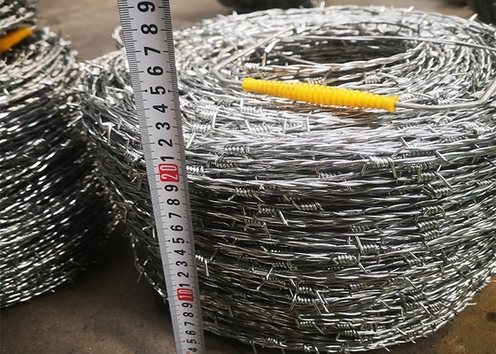 Filo spinato galvanizzato a doppia torsione 20 kg/bobina per confine in erba