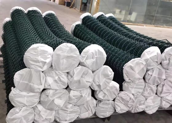 6FT 9 Gauge Green Plastic+Galvanized Chain Link Mesh Fence Recinzione a filo