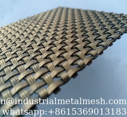 Maglia di metallo tessuto in ottone antico con maglia uniforme, maglia architettonica decorativa in acciaio inossidabile per armadi